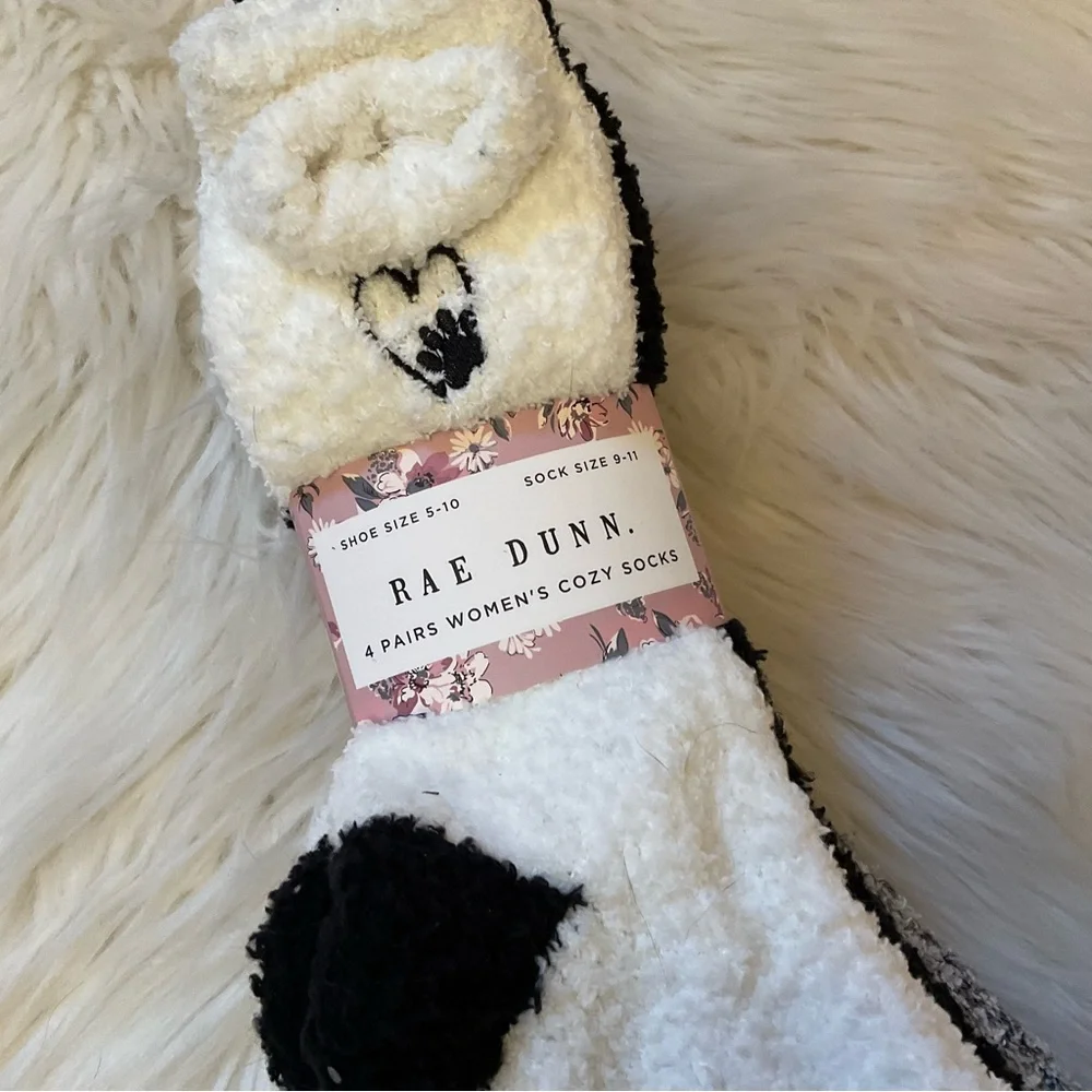 Rae Dunn Fur Mama 4 Pairs Women’s Cozy Socks - NWT